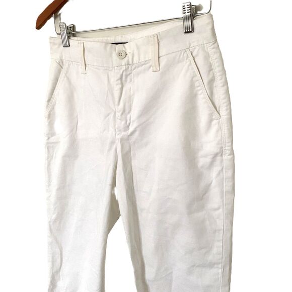 NYDJ White Lift Tuck Crop Chino Pants Cotton Blend Straight Crop Sz 6 - Picture 9 of 11
